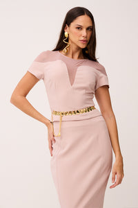 Blusa Ajustada Com Recortes