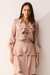 Blusa Reta Lisa Com Decote V