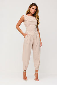 Blusa Ajustada Lisa Com Tomas