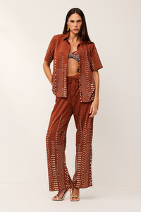 Camisa Estampada Com Mangas Curtas