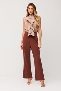 Camisa Jabot Lisa Sem Mangas