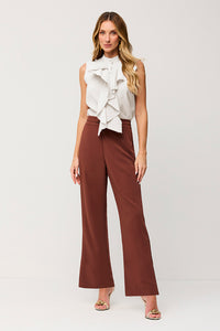 Camisa Jabot Lisa Sem Mangas