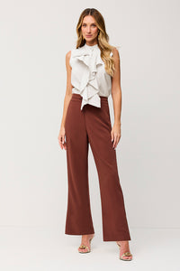 Camisa Jabot Lisa Sem Mangas