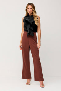 Camisa Jabot Lisa Sem Mangas