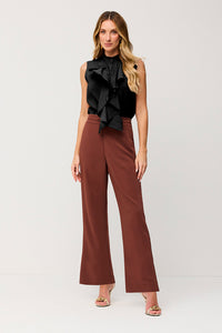 Camisa Jabot Lisa Sem Mangas