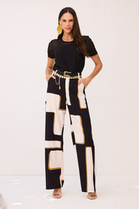 Calça Wide Estampada