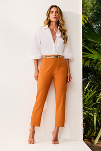 Calça Alfaiataria Lisa Com Bolsos