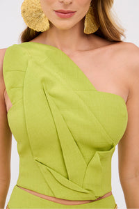 Top Estruturado Liso Com Copo De Leite