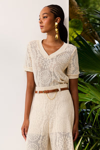 Blusa Texturizada Com Decote V