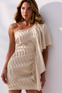 Vestido Curto Liso Com Babado