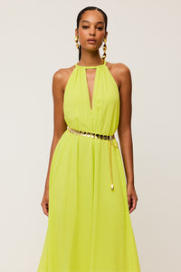 Vestido Super Midi Liso Com Alças