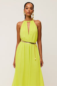 Vestido Super Midi Liso Com Alças