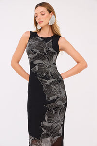 Vestido Super Midi Liso Com Termocolante