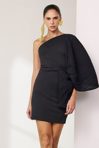 Vestido Curto Liso Com Torção