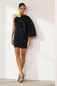 Vestido Curto Liso Com Torção