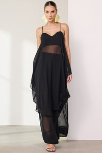Blusa Alongada Lisa Com Transparência