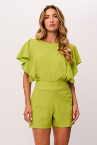 Conjunto Short Cintura Alta E Blusa Reta - 326199 E 326005