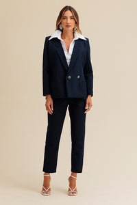 Blazer Alfaiataria Liso Com Abotoamento Duplo