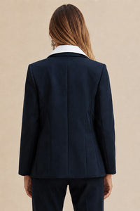 Blazer Alfaiataria Liso Com Abotoamento Duplo