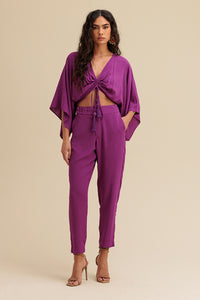 Blusa Lenço Lisa Decote V