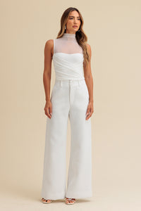 Blusa Ajustada Lisa Com Transparência
