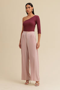 Blusa Ajustada Lisa Ombro Único