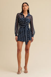Camisa Ajustada Estampada Com Sobreposição