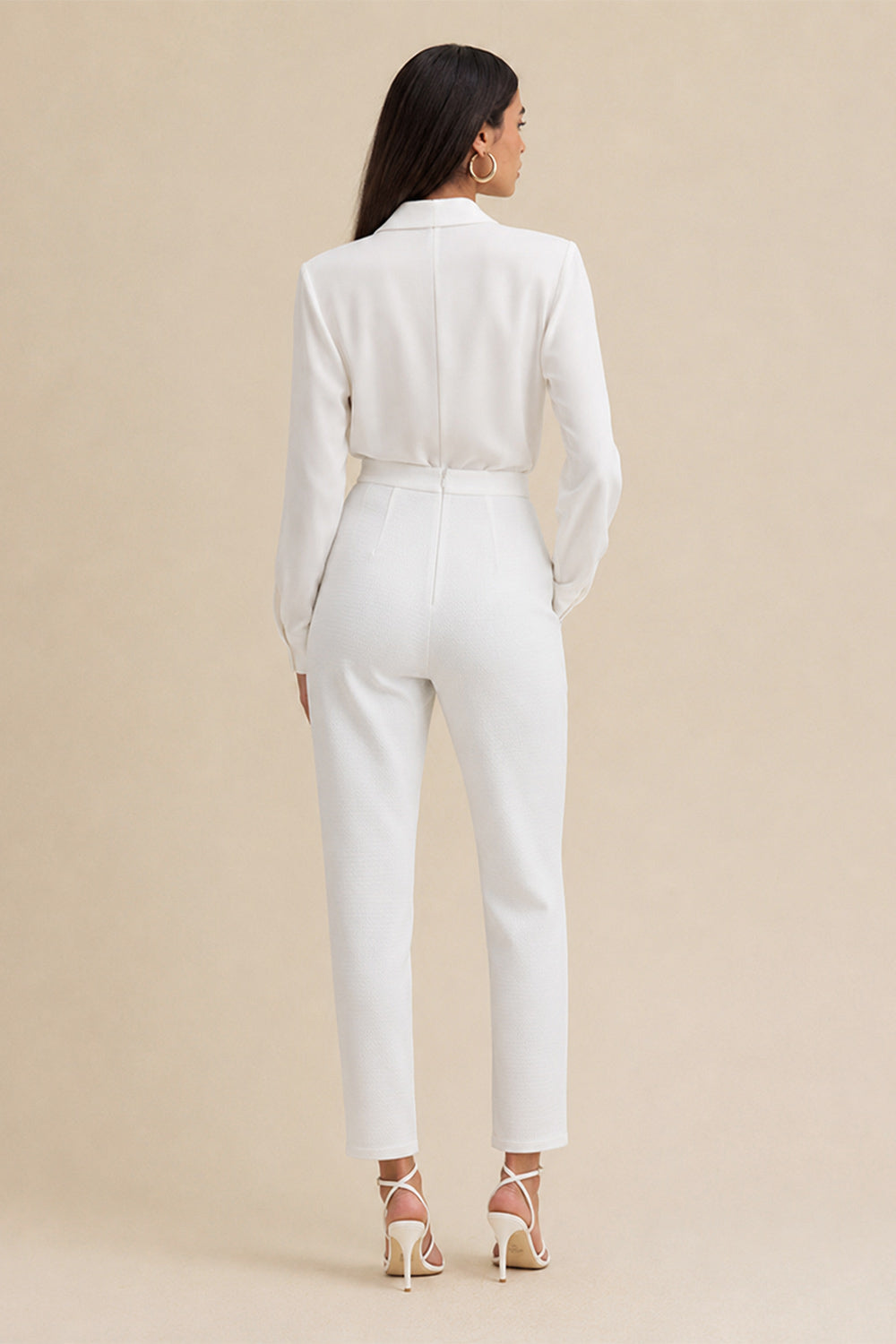 Calça Alfaiataria Lisa Com Lapelas