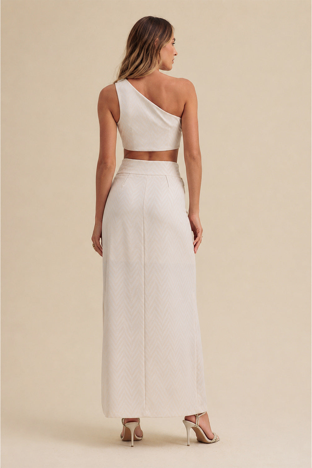 Saia Longa Chevron Com Maxi Passantes