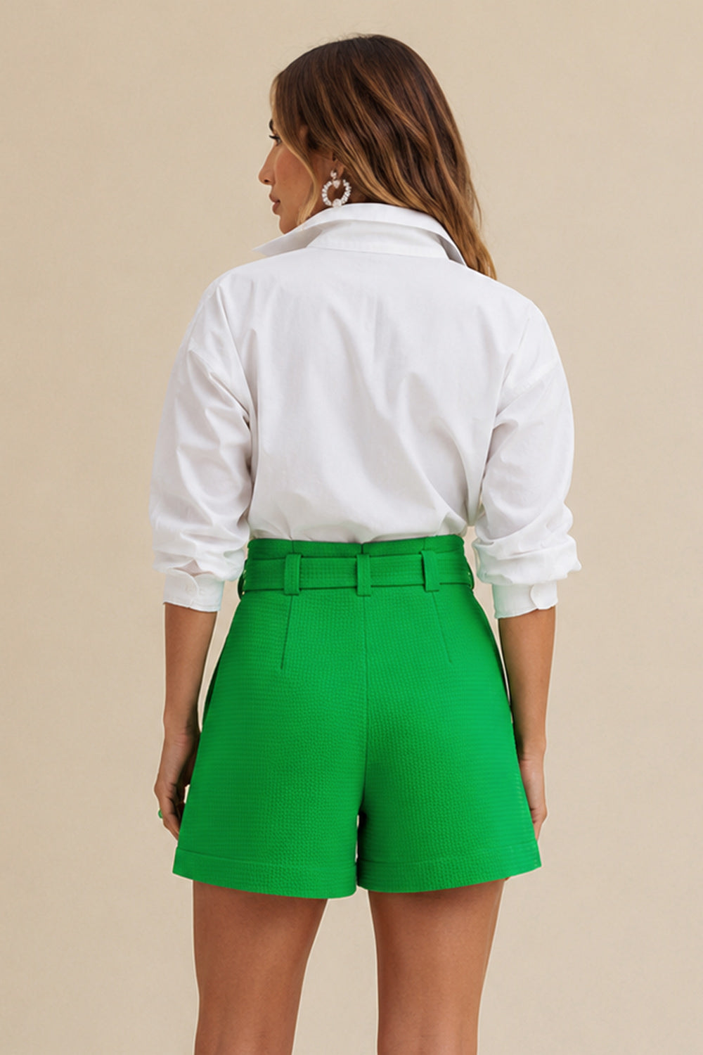 Short Cintura Alta Liso Com Amarração