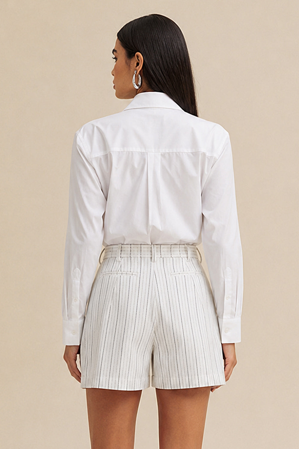 Short Alfaiataria Listrado Com Passantes
