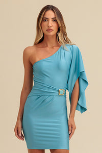 Vestido Curto Liso Manga Única