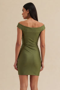 Vestido Curto Liso Com Pregas