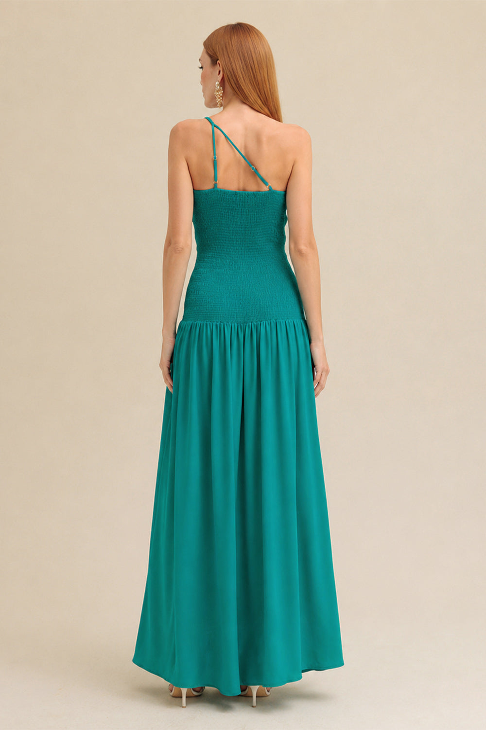 Vestido Longo Liso Ombro Único