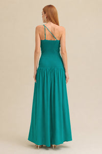 Vestido Longo Liso Ombro Único
