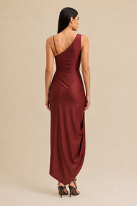 Vestido Super Midi Liso Com Alça Decorada