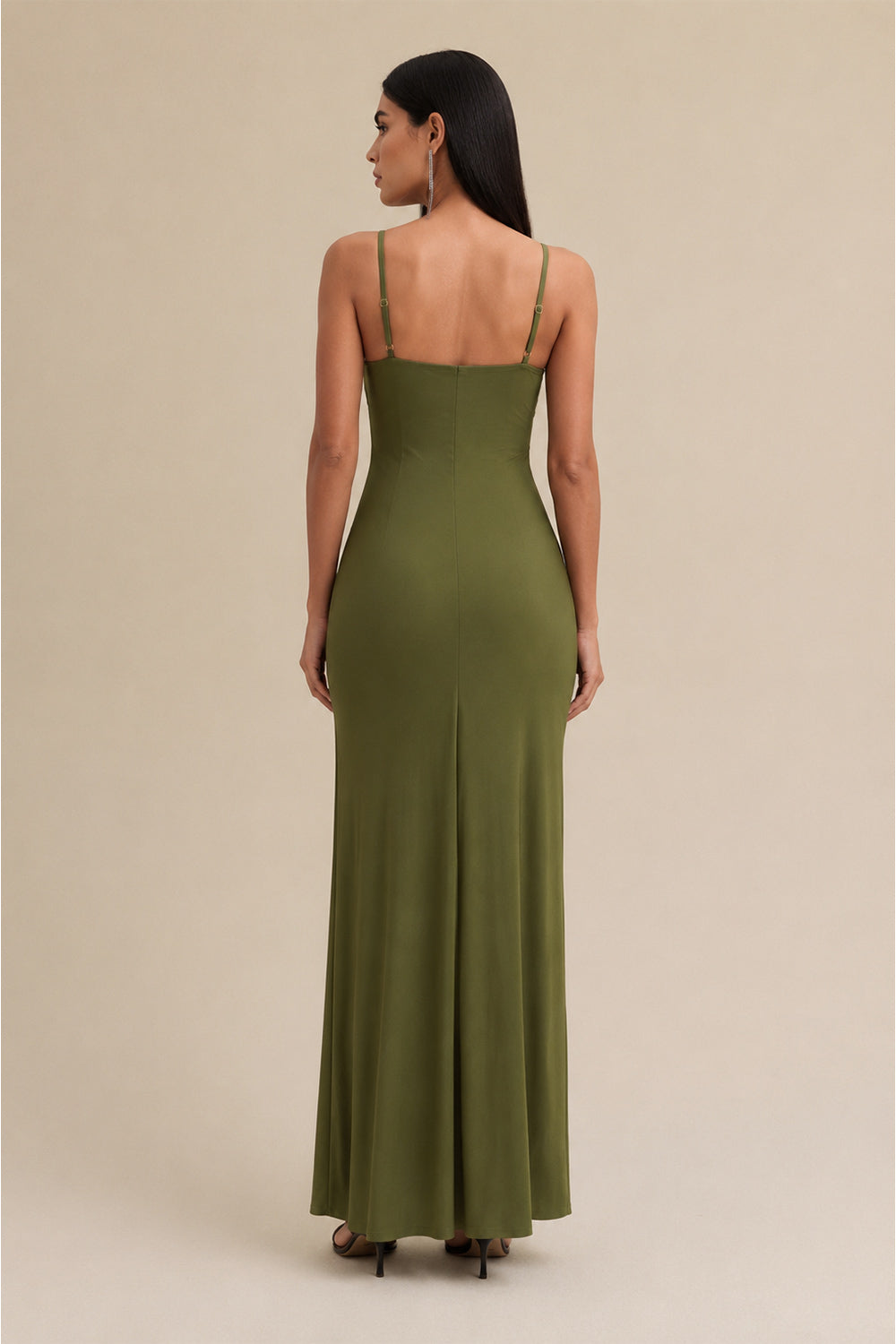 Vestido Longo Slip Liso Com Alças