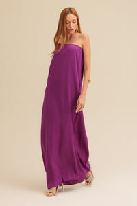 Vestido Super Midi Liso Ombro Único