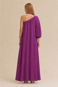 Vestido Super Midi Liso Ombro Único