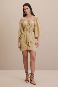 Vestido Curto Com Mangas Amplas