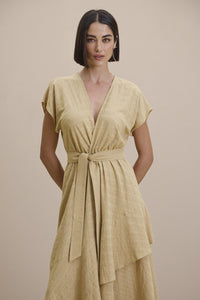 Vestido New Midi Com Babados