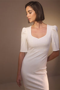 Vestido Midi Liso Com Termocolante