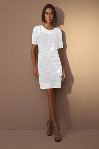 Vestido Curto Liso Com Transparência