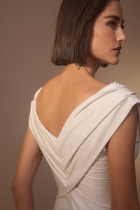 Vestido Midi Liso Com Torção