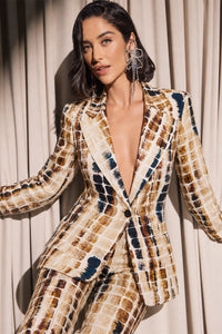 Blazer Reto Estampado