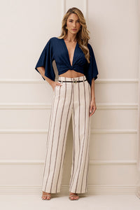 Blusa Transpassada Lisa Com Amarração