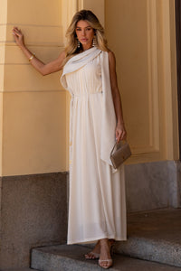 Vestido Super Midi Liso Ombro Único