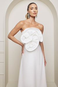 Vestido Super Midi Liso Com Aplicação