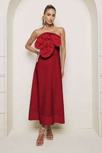 Vestido Super Midi Liso Com Aplicação