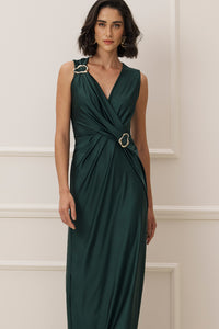 Vestido Longo Liso Com Passantes